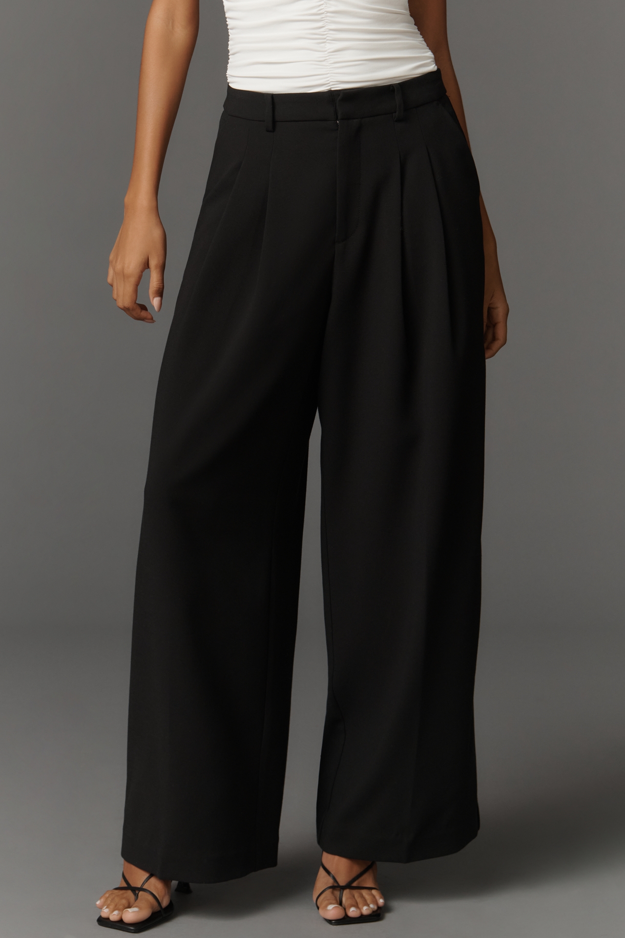 The Avery Wide-Leg Pleated Trousers by Maeve
