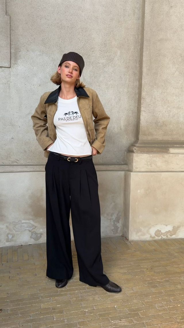 Avery Wide-Leg Pleated Trousers by Maeve #11