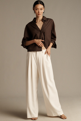 The Avery Wide-Leg Pleated Trousers by Maeve