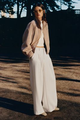 Avery Wide-Leg Pleated Trousers by Maeve