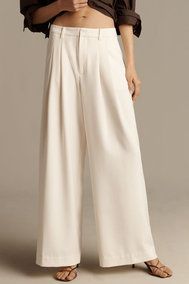 Avery Wide-Leg Pleated Trousers by Maeve | Anthropologie