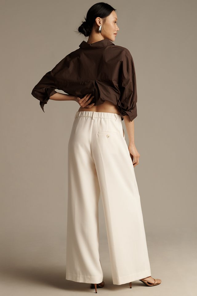 Avery Wide-Leg Pleated Trousers by Maeve #3