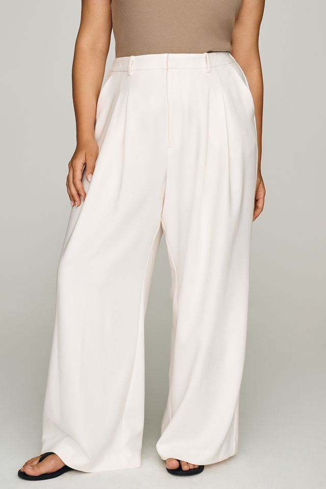 Avery Wide-Leg Pleated Trousers by Maeve #6