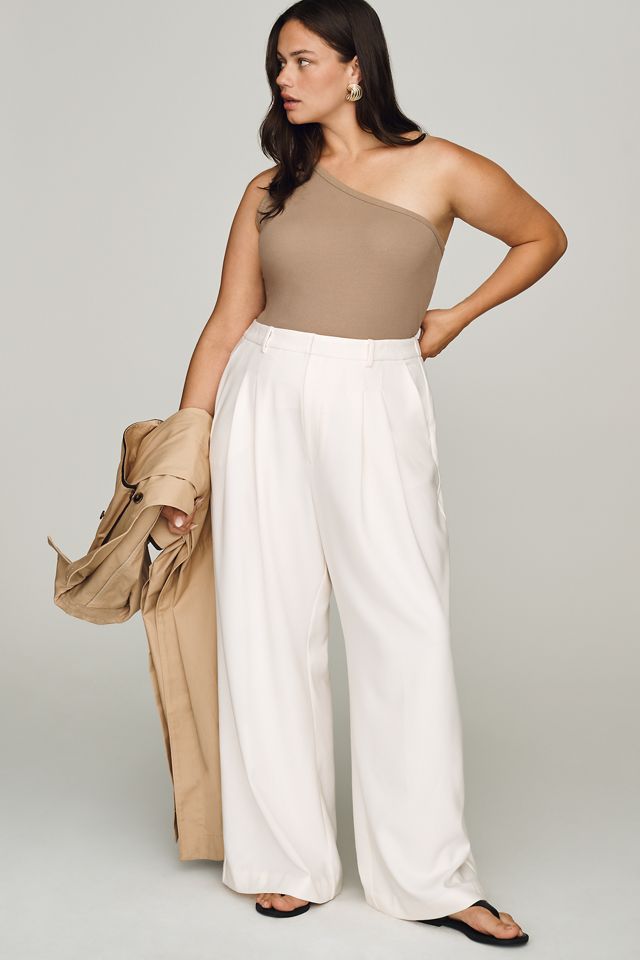 Avery Wide-Leg Pleated Trousers by Maeve #5