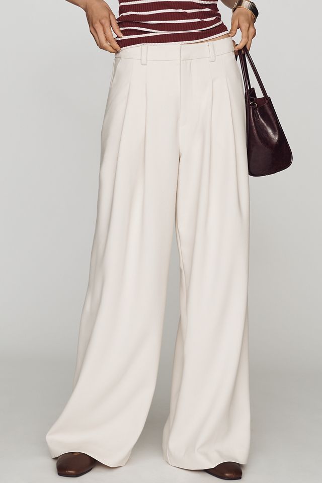 Avery Wide-Leg Pleated Trousers by Maeve #1