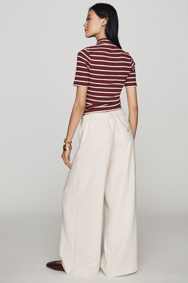 Avery Wide-Leg Pleated Trousers by Maeve #2