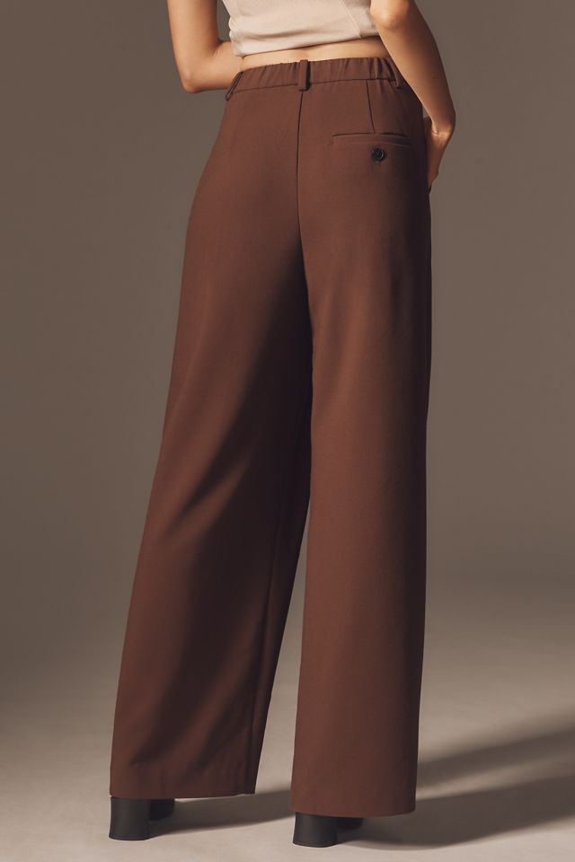 The Avery Wide-Leg Pleated Trousers by Maeve