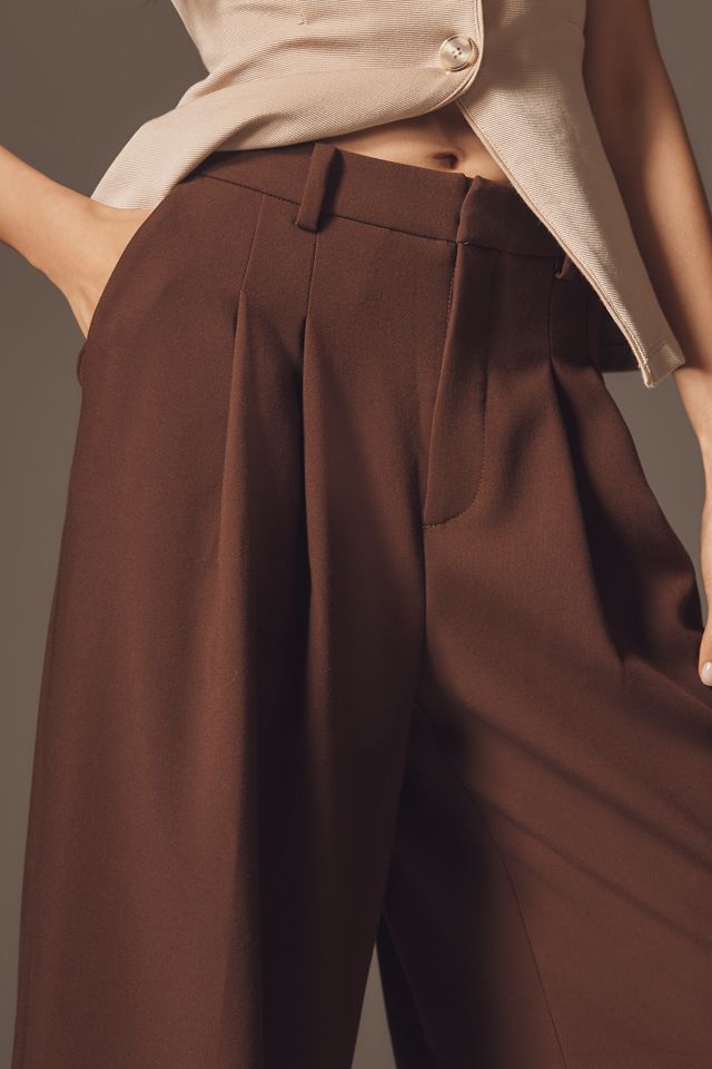 The Avery Wide-Leg Pleated Trousers by Maeve