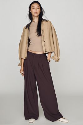 The Avery Wide-Leg Pleated Trousers by Maeve