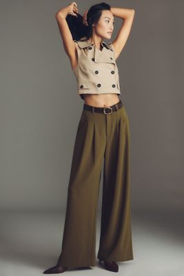 The Avery Wide-Leg Pleated Trousers by Maeve