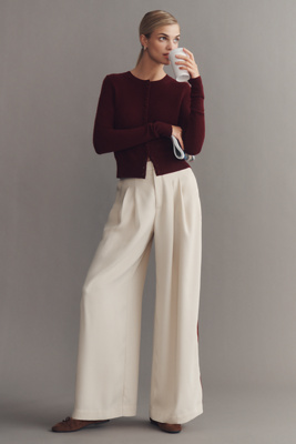 Maeve The Avery Pleated Track Trousers By  Pants In White