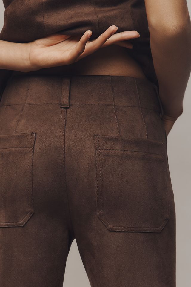 The Colette Crop Suede High-Rise Wide-Leg Pants by Maeve #2