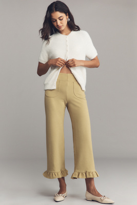 Maeve The Colette Ruffle-hem Wide-leg Pants By  In Multi