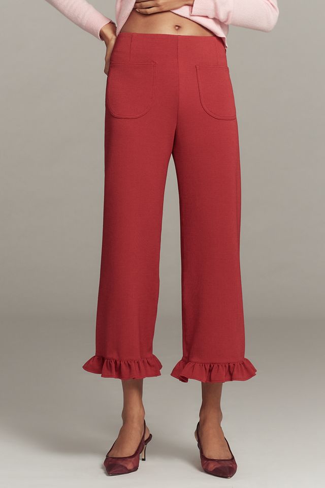 The Colette Ruffle-Hem Wide-Leg Trousers by Maeve #2