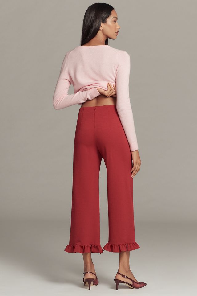 The Colette Ruffle-Hem Wide-Leg Trousers by Maeve #1