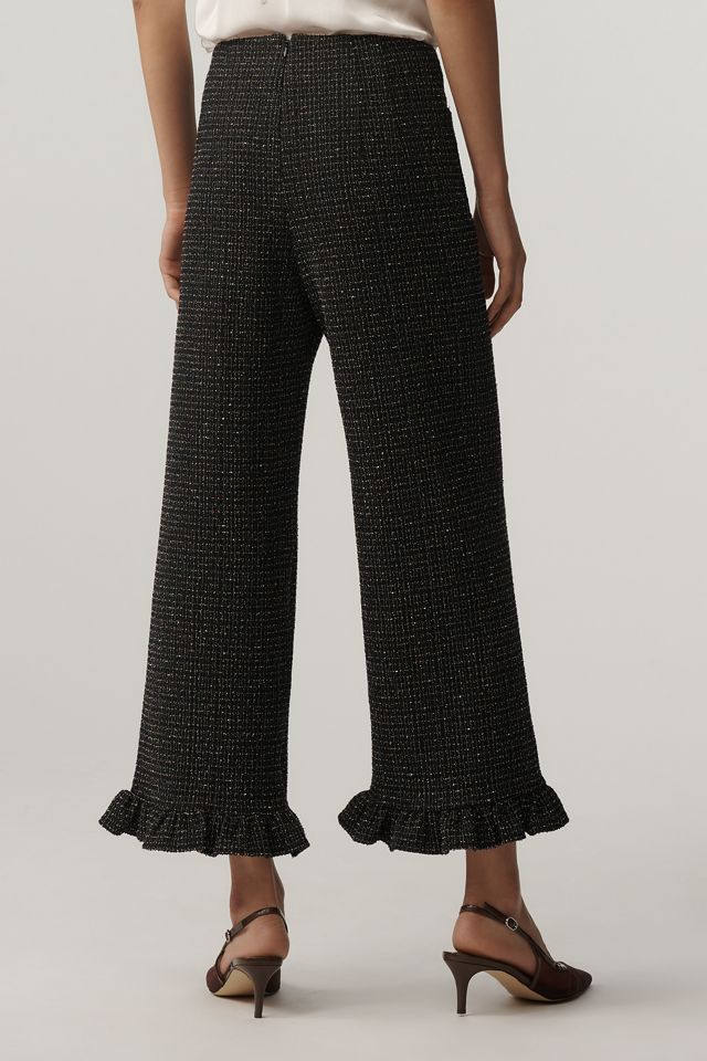 The Colette Crop Tweed Ruffle-Hem Pants by Maeve #3