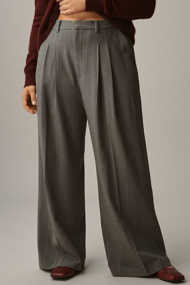 The Avery Striped Pleated Trousers by Maeve #5