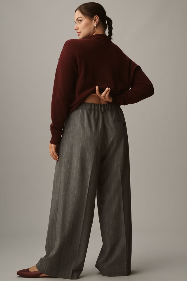 The Avery Striped Pleated Trousers by Maeve #6