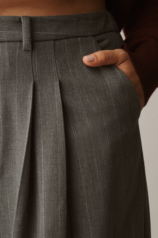 The Avery Striped Pleated Trousers by Maeve #7
