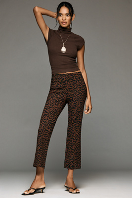The Poppy Printed Kick-Flare Pull-On Pants by Maeve
