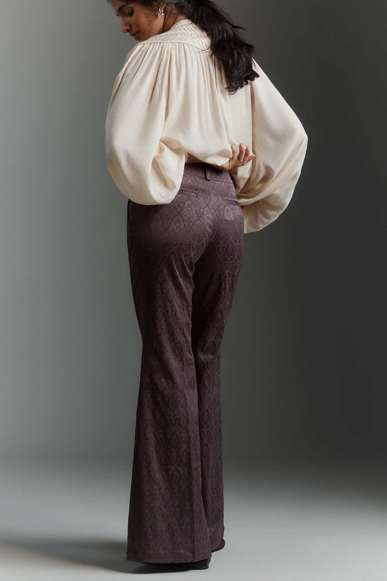 By Anthropologie Whimsical Brocade Flare Pants