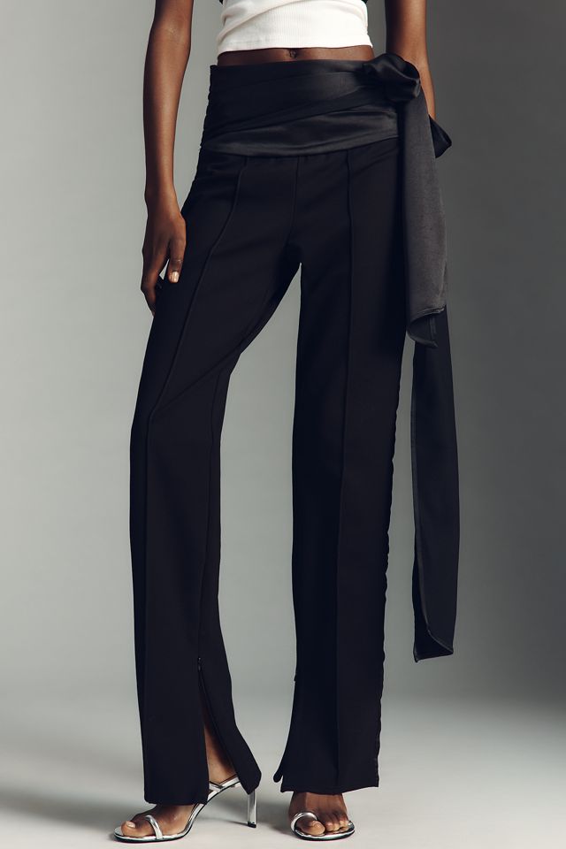 By Anthropologie Tuxe Schmal Geschnittene Hose mit Gürtel und Schleife #2