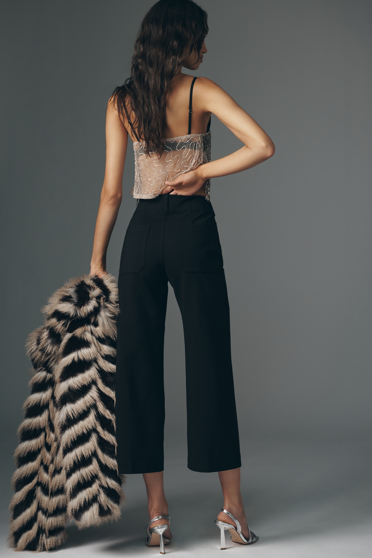 The Colette Ponte Crop Wide-Leg Pants by Maeve