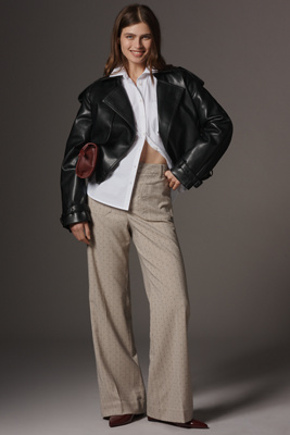 Maeve Jude Sparkle Pinstripe Trousers Pants In Gray