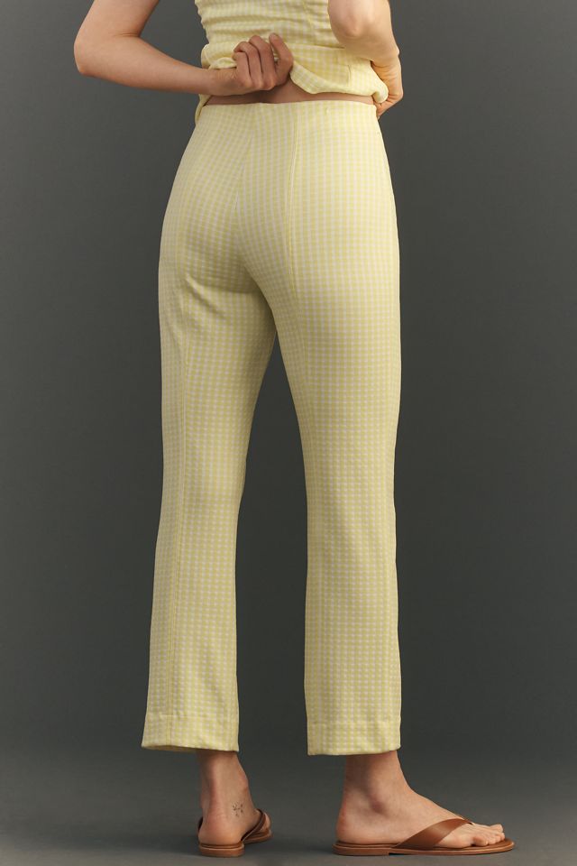 Poppy Gingham Kick-Flare Pull-On Pants by Maeve #2