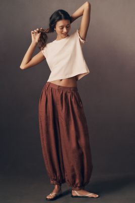 By Anthropologie Modern Genie Linen Bubble Pants
