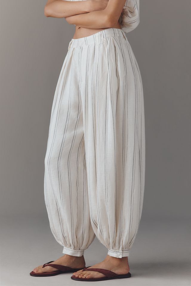 By Anthropologie Modern Genie Linen Balloon Trousers #1