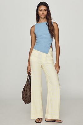 bhldn dani long-sleeve open-back fit & flare maxi dress Bhldn Dani Long-Sleeve Fit & Flare Maxi Dress In Yellow Combo - 31% Off