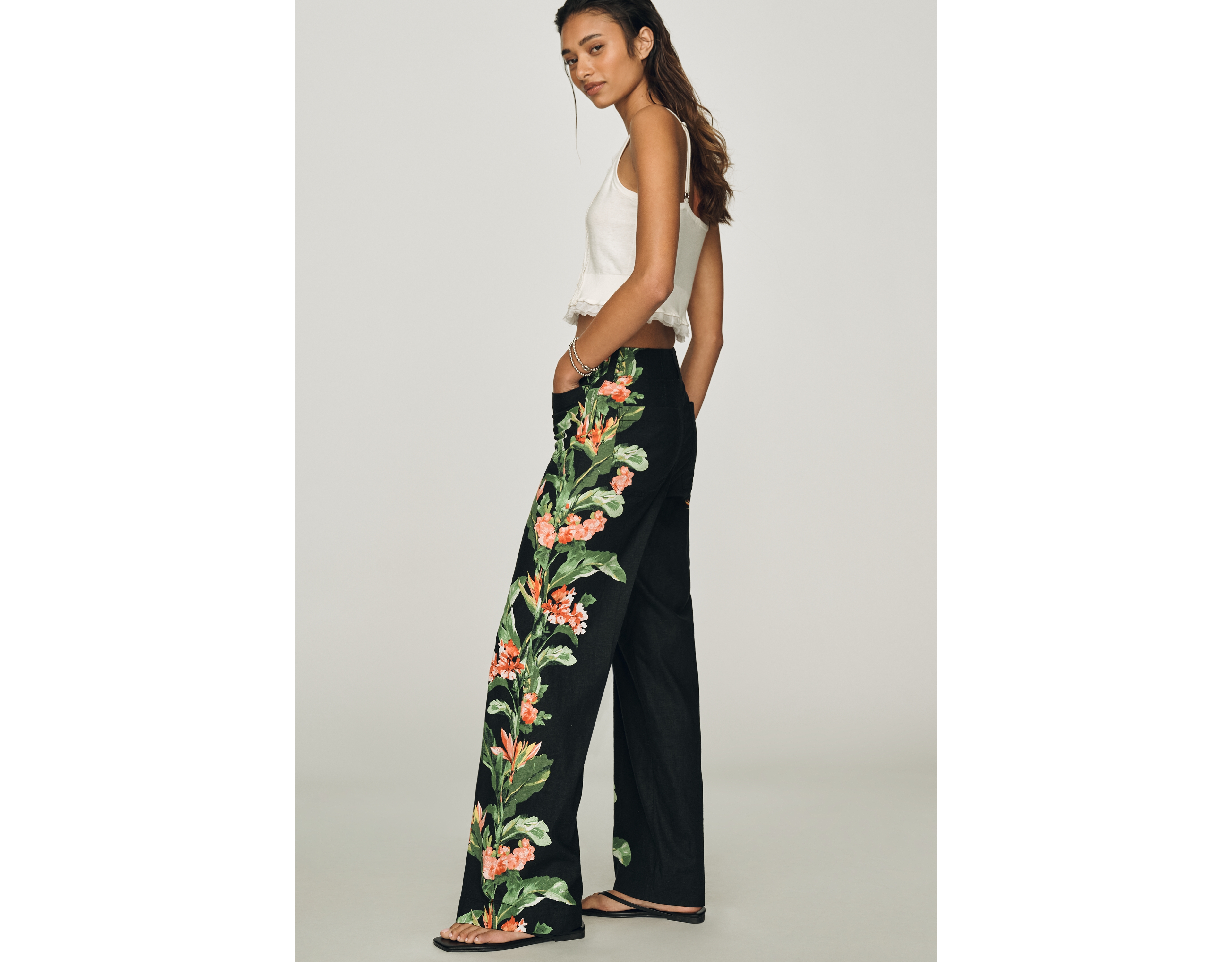 Maeve Colette Linen Stretch Wide-Leg Pants