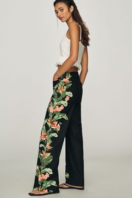 Colette European Linen Stretch High-Rise Wide-Leg Pants