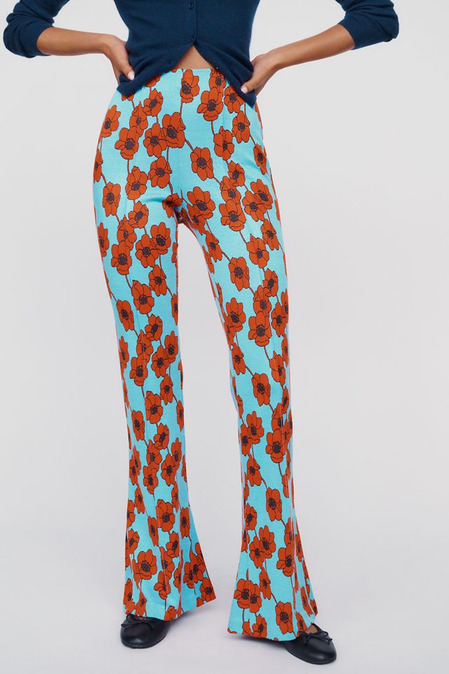 Maeve Poppy Jacquard Kick Flare Pull On Pants #1