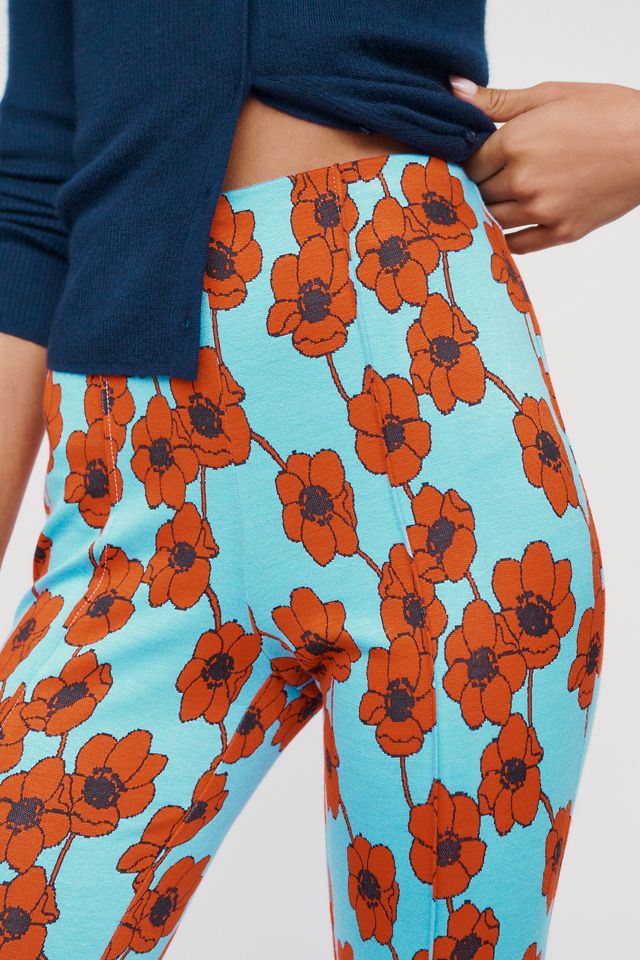 Maeve Poppy Jacquard Kick Flare Pull On Pants #2