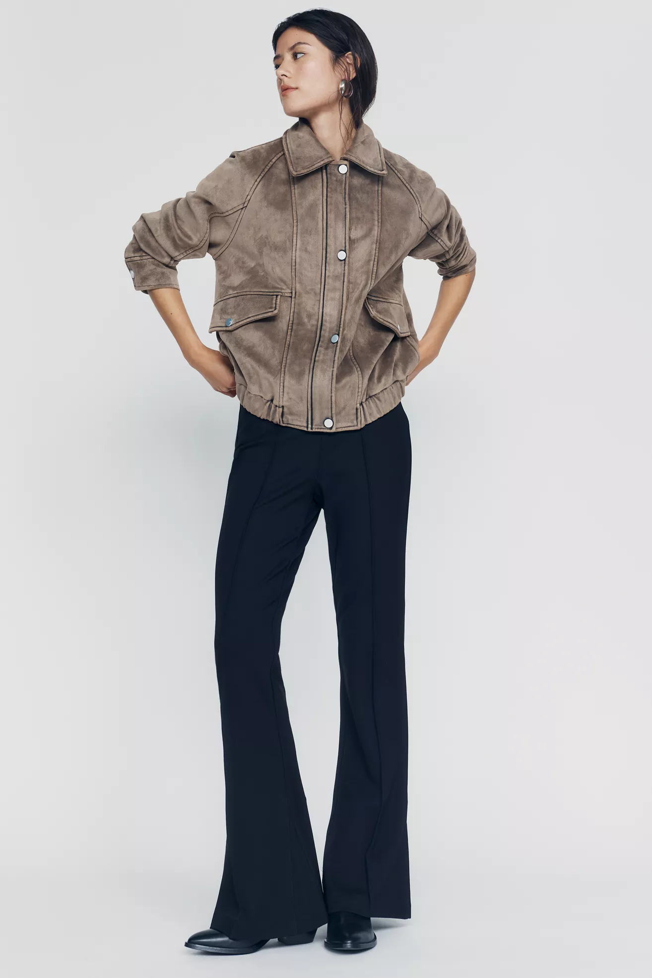 Maeve Poppy Kick-Flare Pull-On Pants