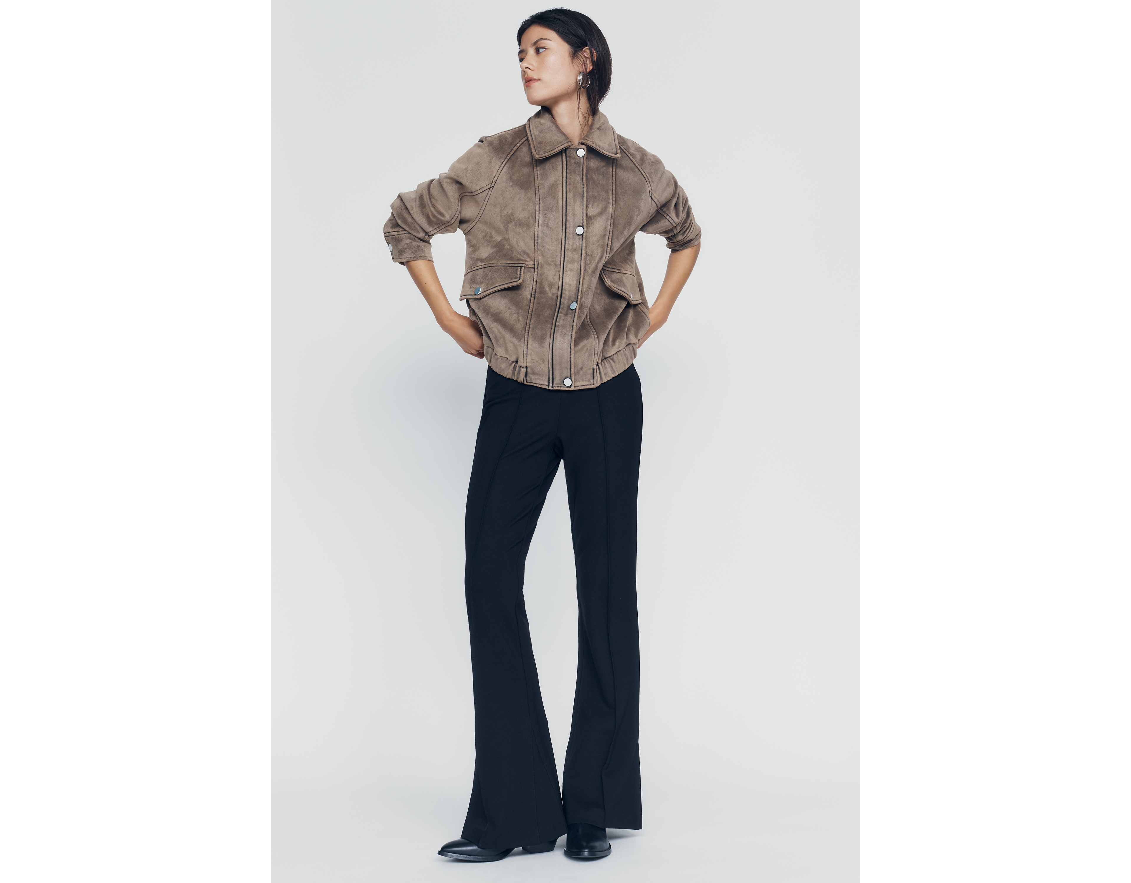 Maeve Poppy Kick-Flare Pull-On Pants