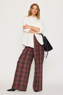 Karierte Hose mit weitem Bein