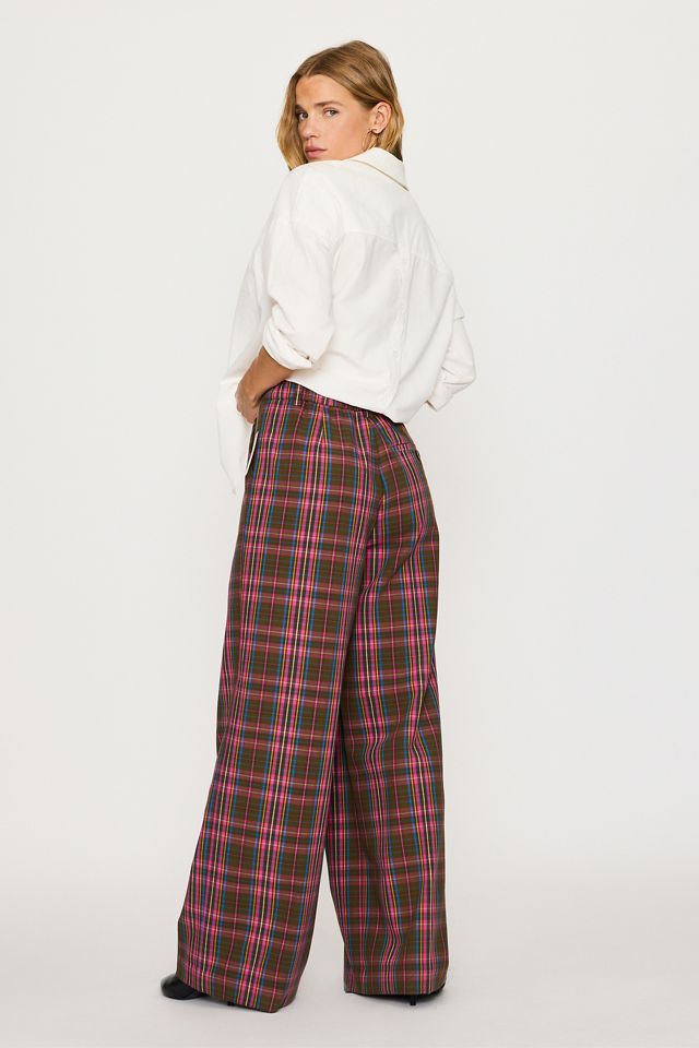 Karierte Hose mit weitem Bein #1