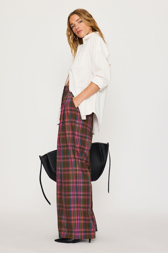 Karierte Hose mit weitem Bein #2