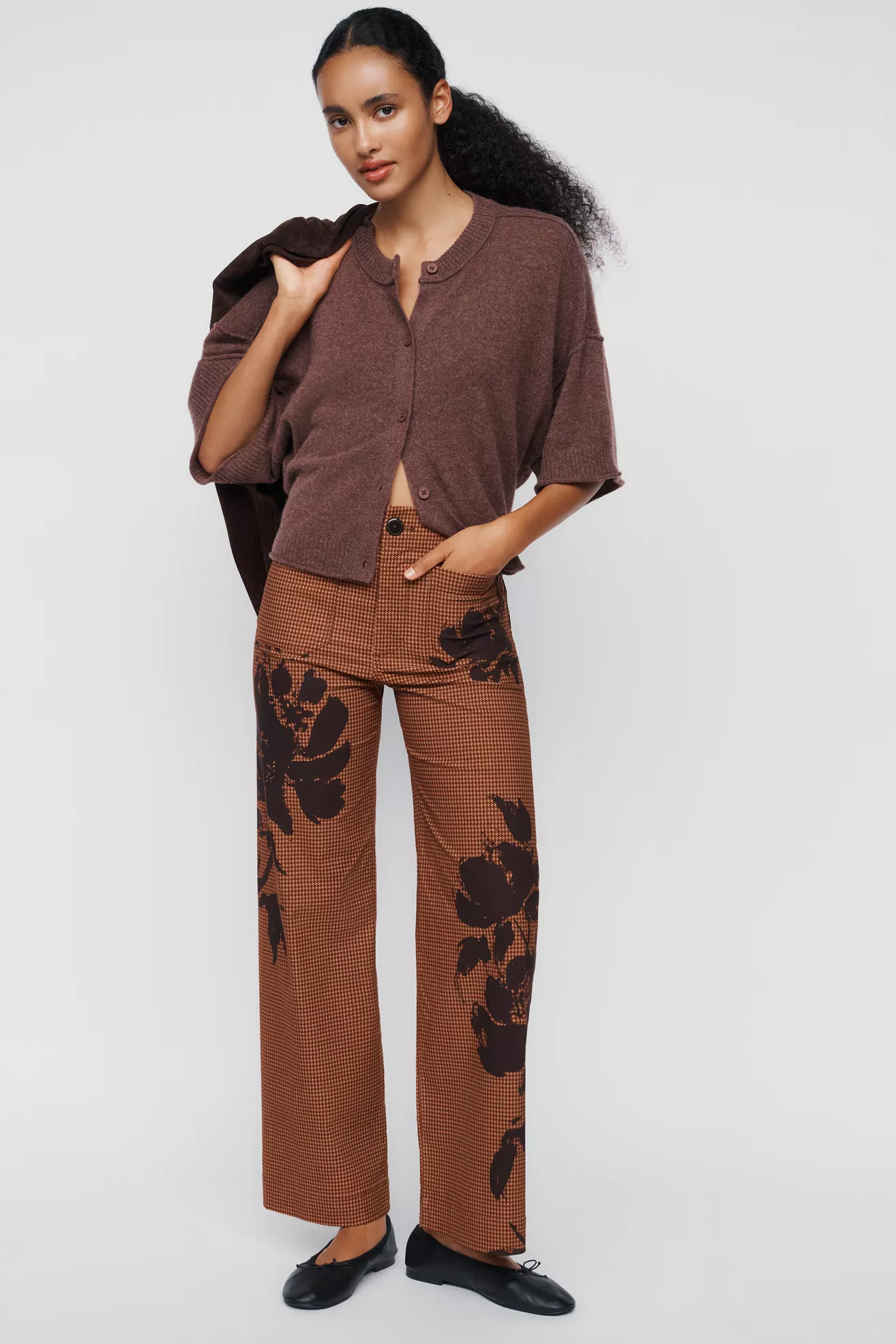 Maeve Colette Printed Wide Leg Full Length Pants