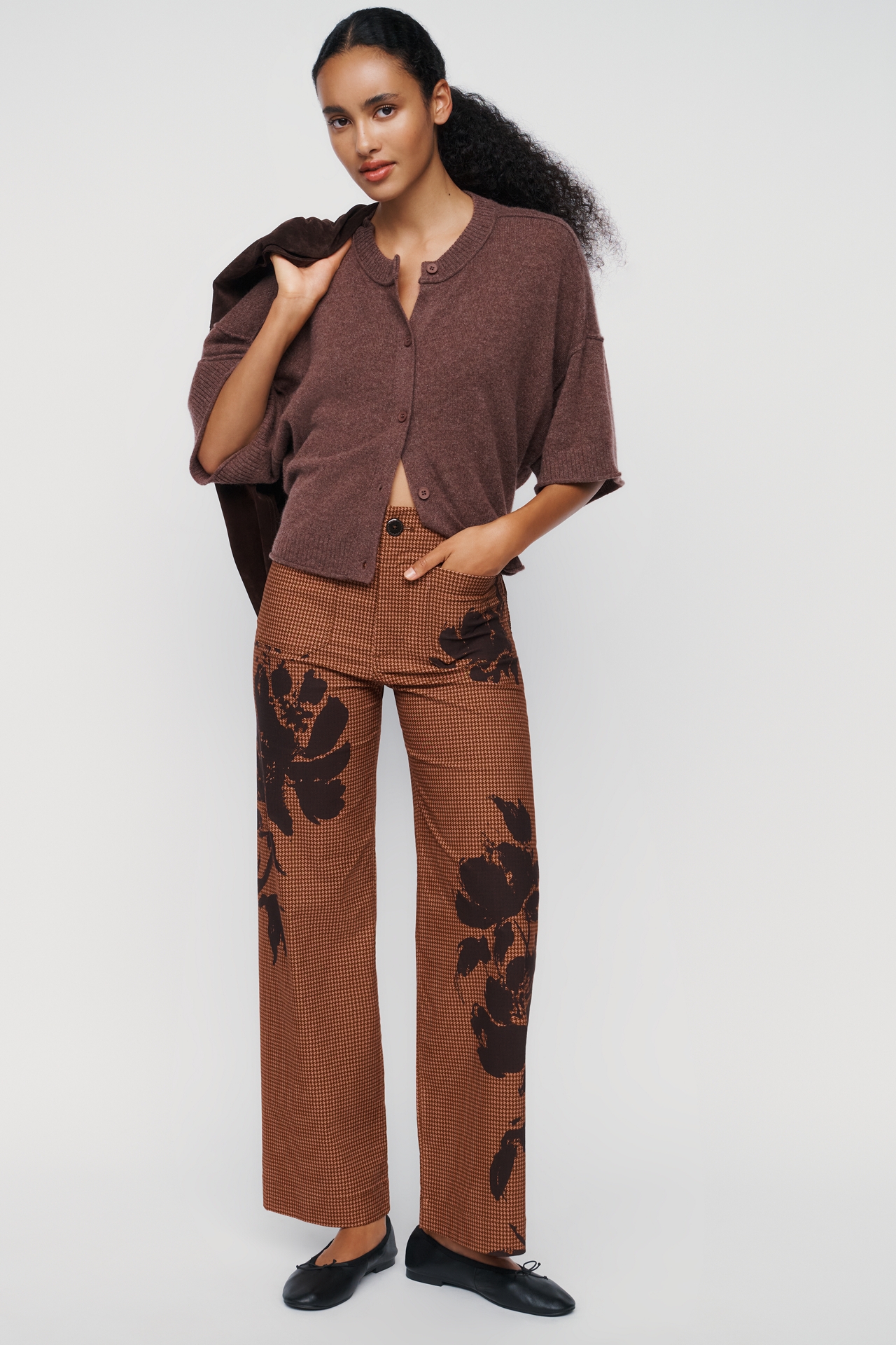 Maeve Colette Printed Wide-Leg Full-Length Pants