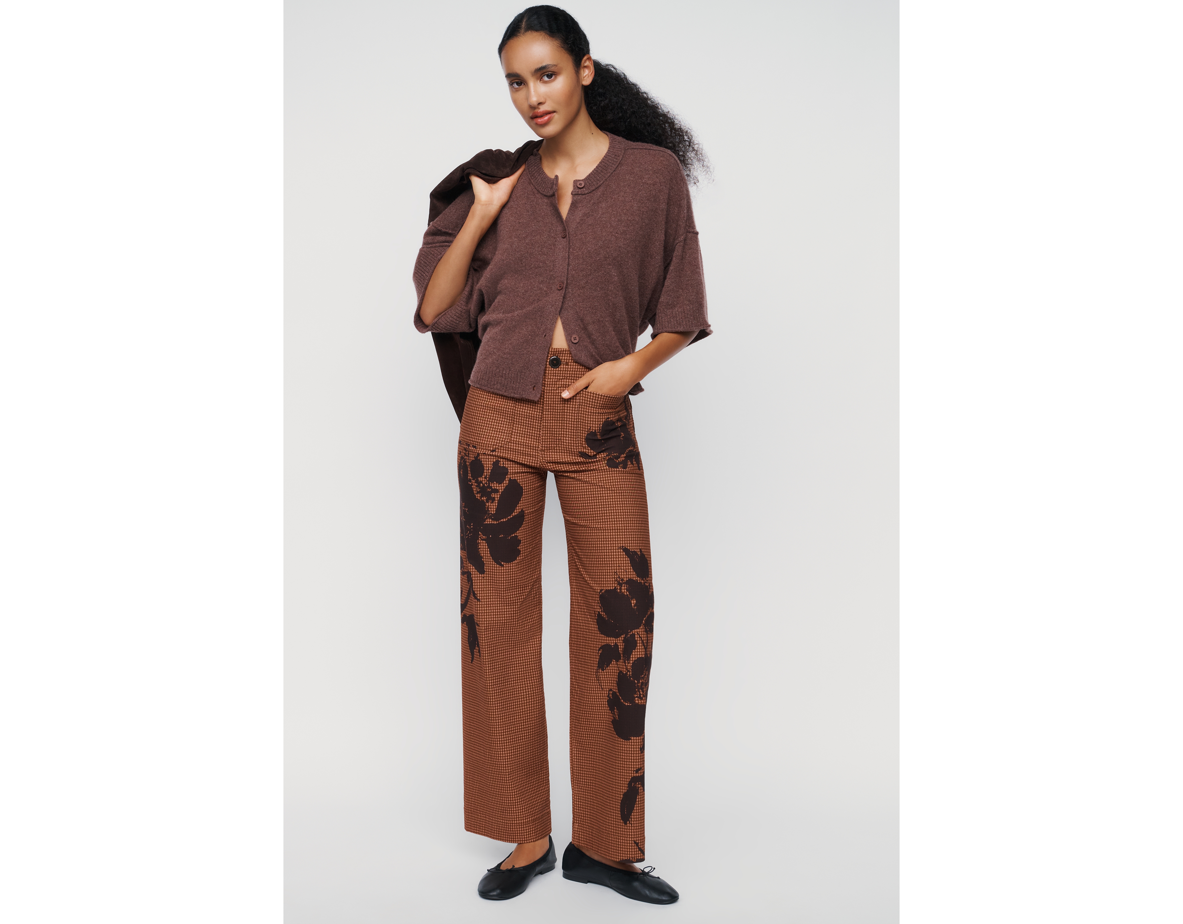 Maeve Colette Printed Wide Leg Full Length Pants