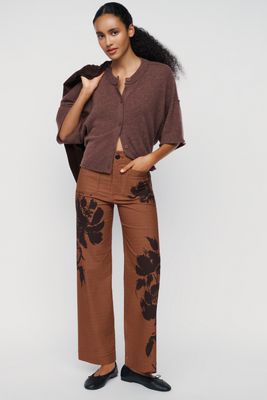 Maeve Colette Printed Wide-Leg Full-Length Pants