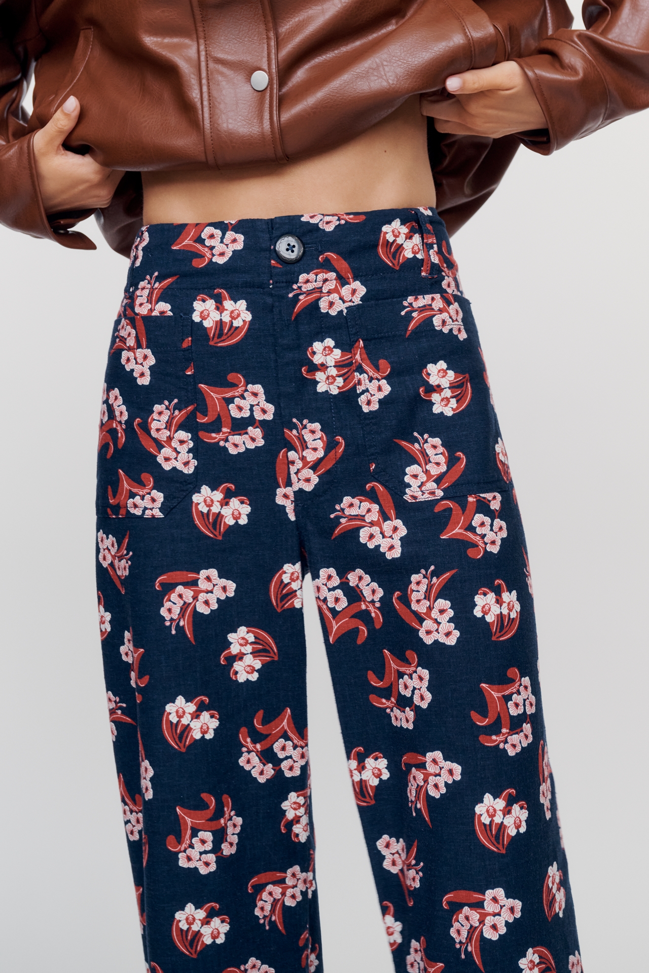 Maeve Colette Full-Length Printed Wide-Leg Pants