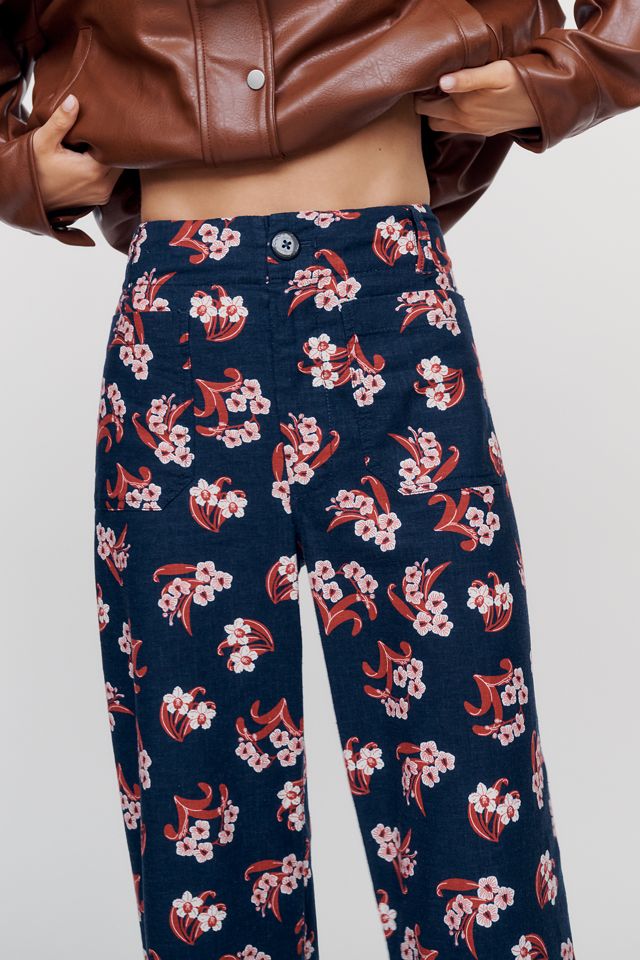Maeve Colette Full-Length Printed Wide-Leg Pants #1