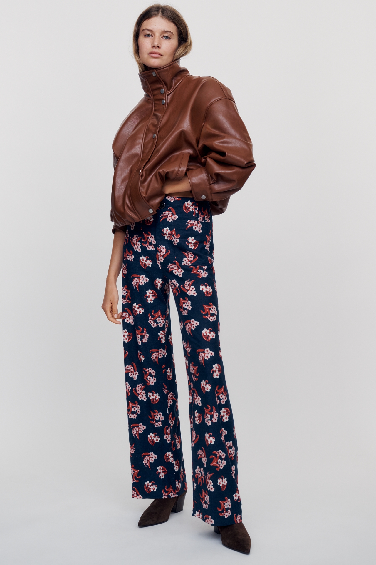 Maeve Colette Full-Length Printed Wide-Leg Pants