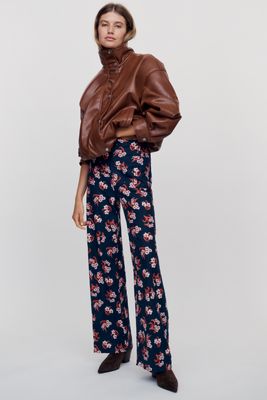 Maeve Colette Full-Length Printed Wide-Leg Pants