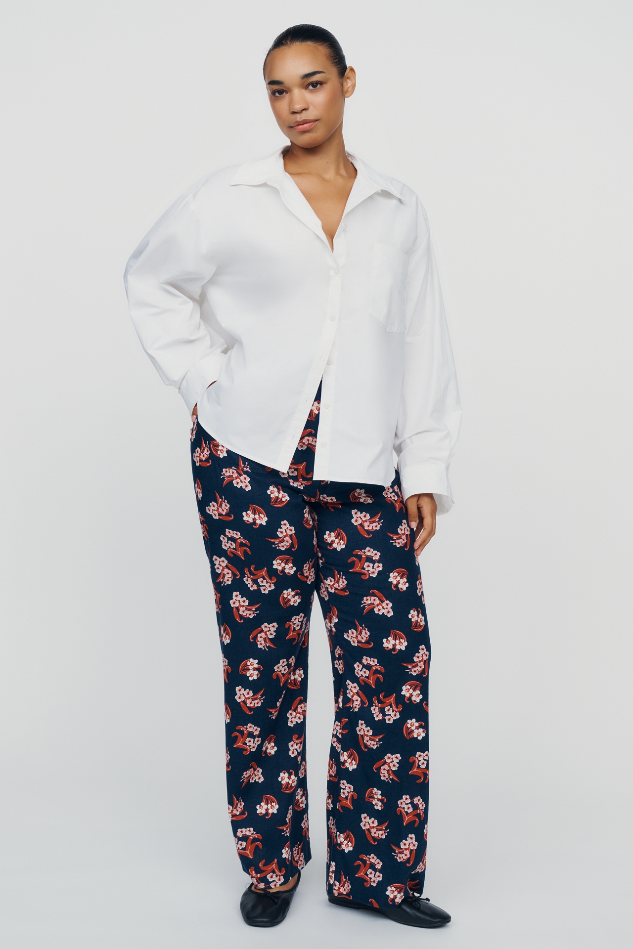Maeve Colette Full-Length Printed Wide-Leg Pants